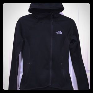 Northface Black off set zipper hoodie